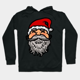 Drawing of Santa Claus face isolate on white background for Christmas Hoodie